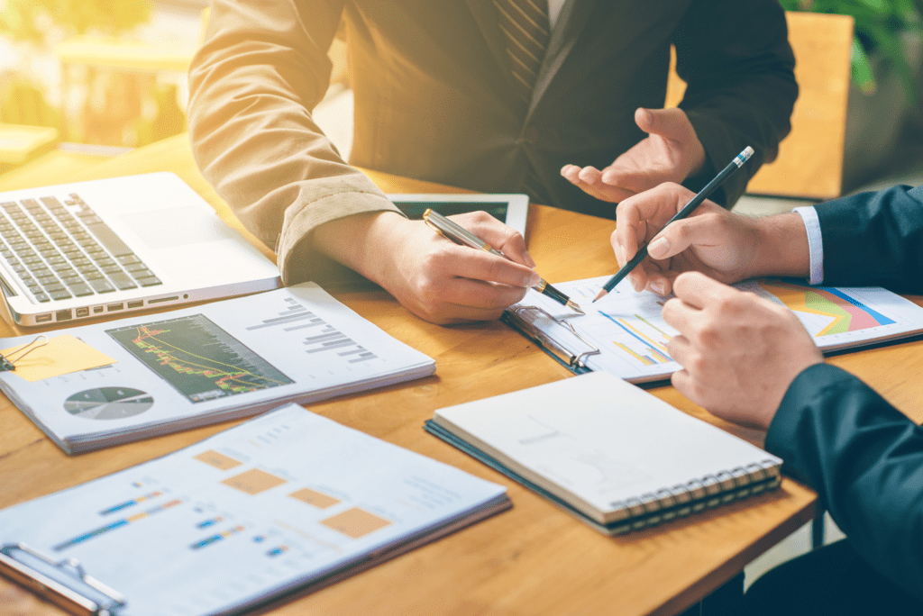 finance broker working on loan documentation